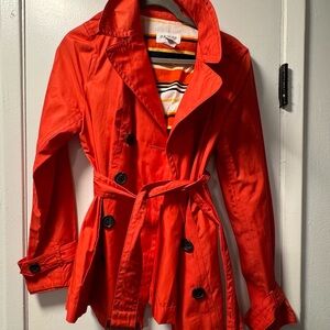 St. John's Bay Vibrant Orange Trench Coat